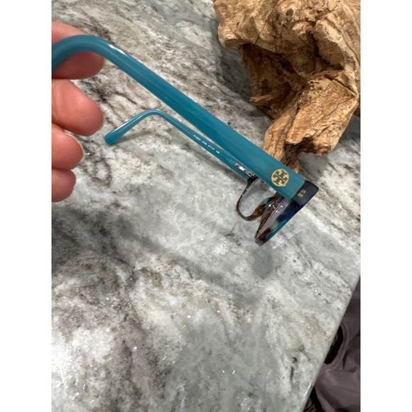 Tory Burch TY2031 eyeglass frame in a blue tortoise and teal color variant - Picture 5 of 11